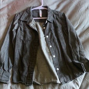 NWOT FabKids Black Jean Shirt 4/5